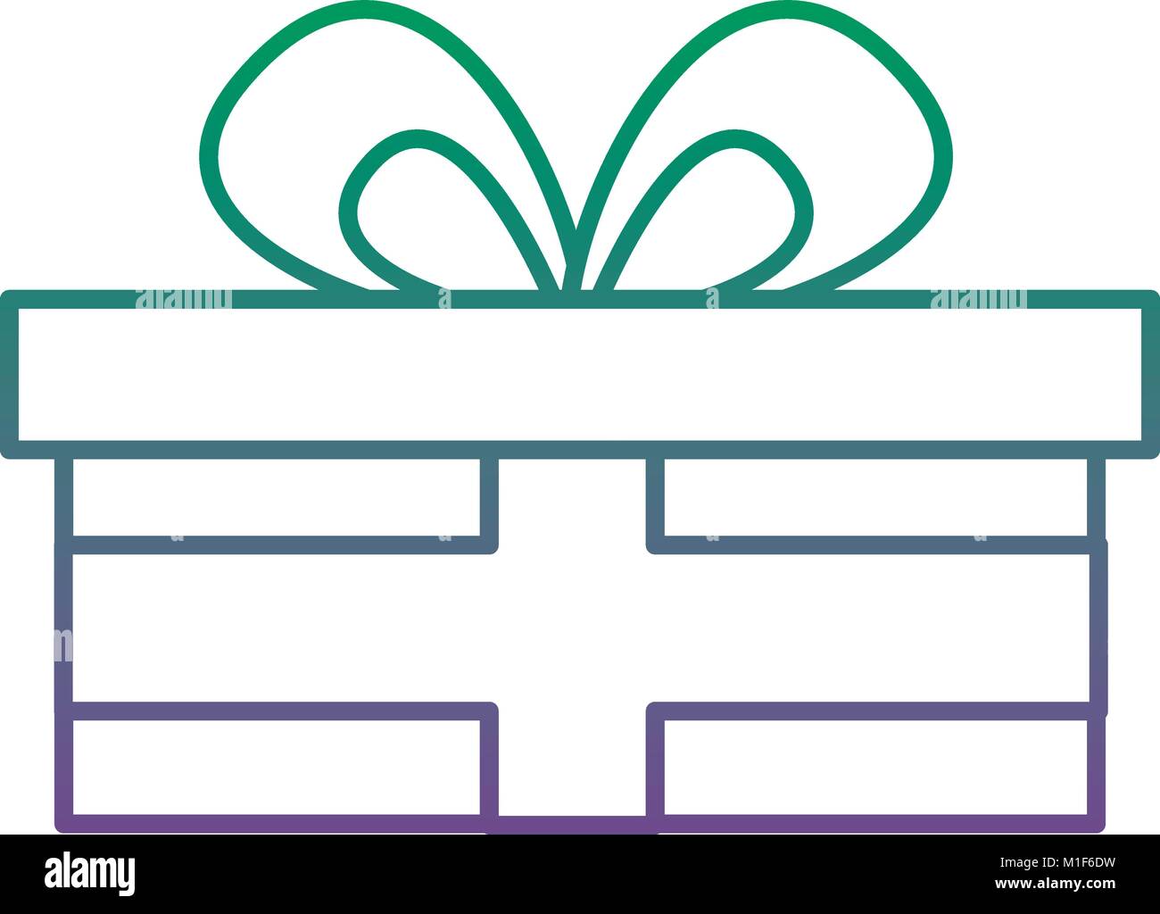 cute gift box wrapped ribbon bow Stock Vector Image & Art - Alamy