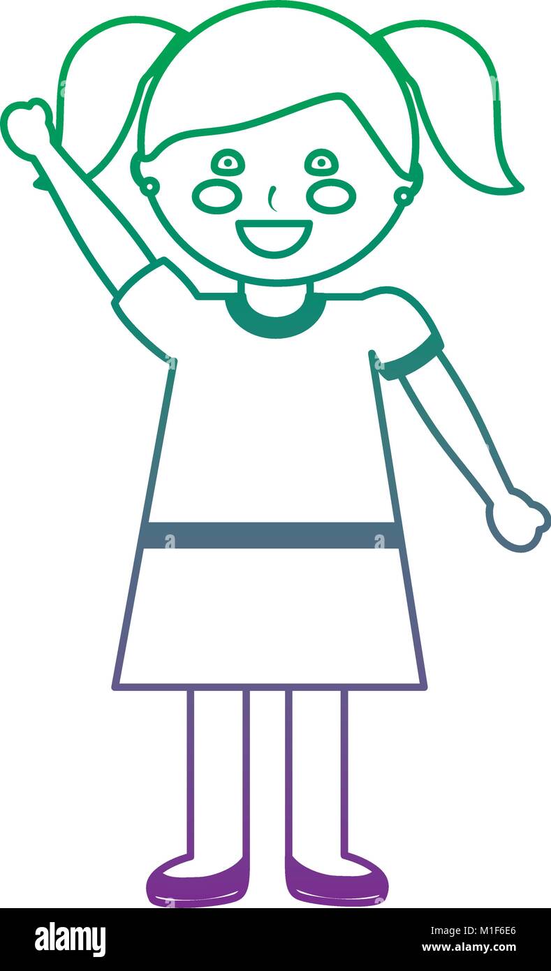 cute little girl happy character Stock Vector Image & Art - Alamy