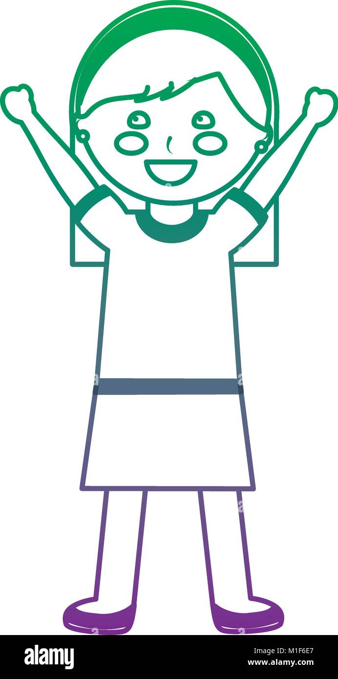 cute little girl happy character Stock Vector Image & Art - Alamy