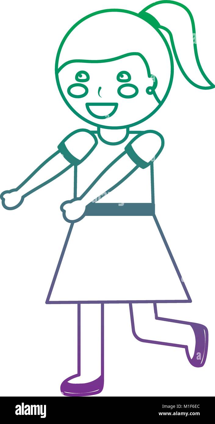 cute little girl happy character Stock Vector Image & Art - Alamy