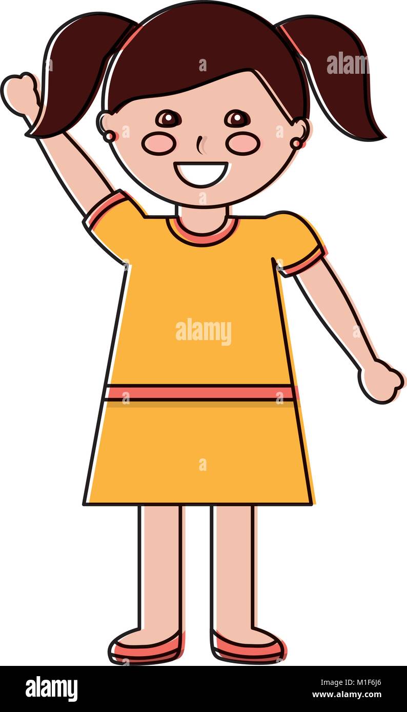cute little girl happy character Stock Vector Image & Art - Alamy