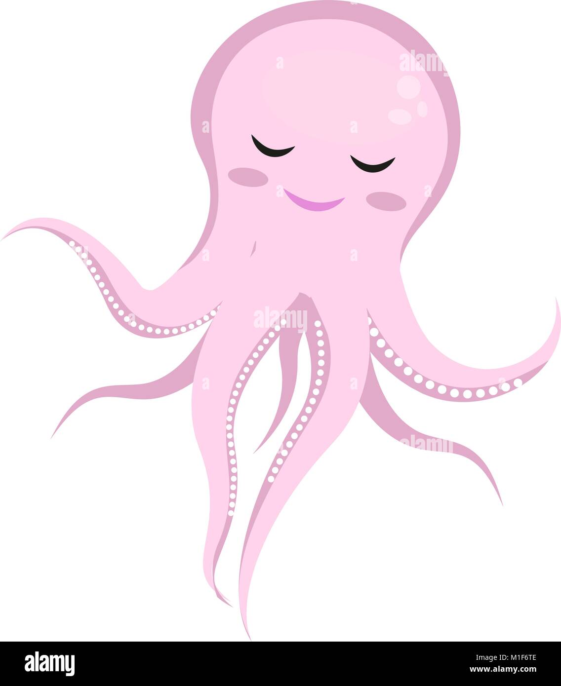 Cute octopus horse icon, flat, cartoon style. Isolated on white background. Vector illustration. Stock Vector