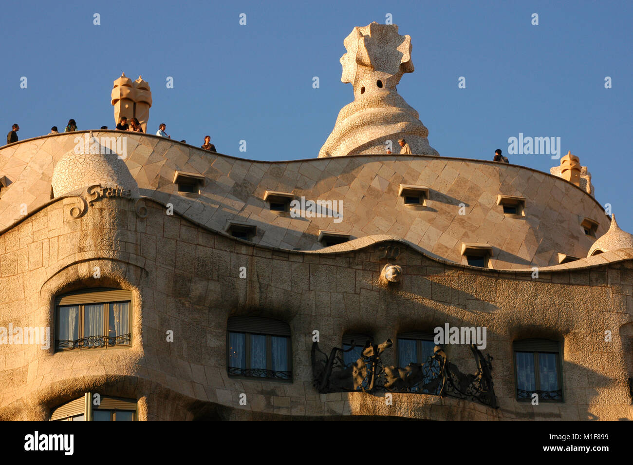 Spain. Barcelona. Mila House (The Quarry). 1905-1910. Built by Antoni Gaudi. Facade. Stock Photo