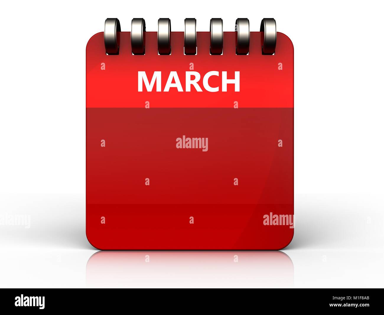 3d illustration of march calendar over white background Stock Photo - Alamy