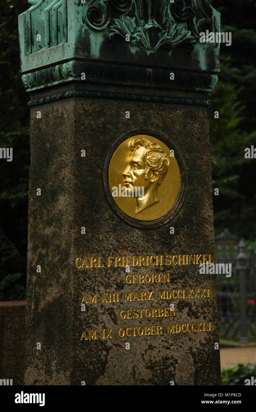 Karl Friedrich Schinkel (1781-1841). Prussian architect, city planner, and painter. Tomb of Schinkel in the Dorotheenstadt Friedhof cemetery. Berlin. Germany. Stock Photo