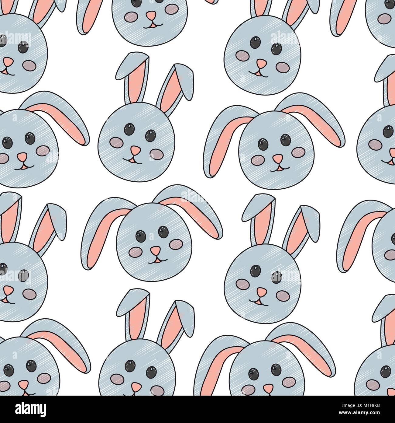 seamless pattern decoration face rabbit image Stock Vector Image & Art ...