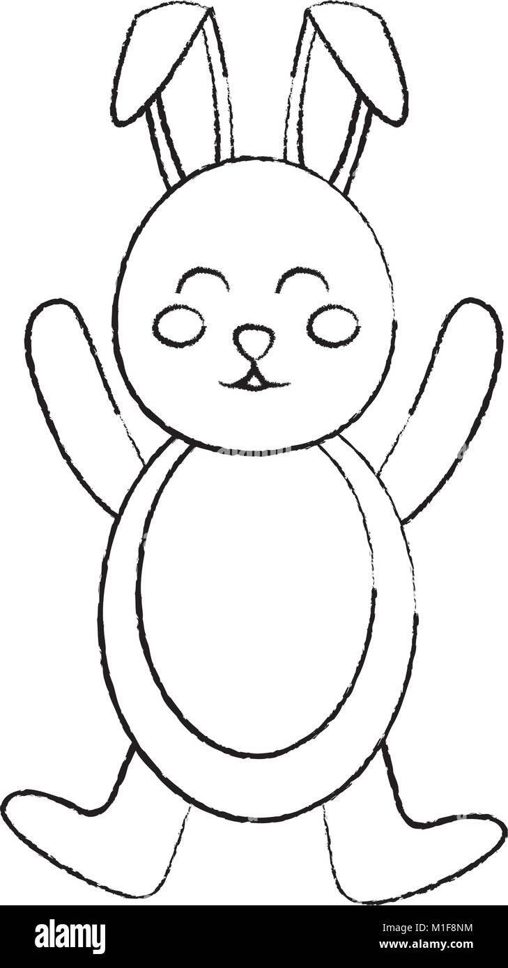 cute standing little bunny with hands up Stock Vector Image &amp; Art - Alamy