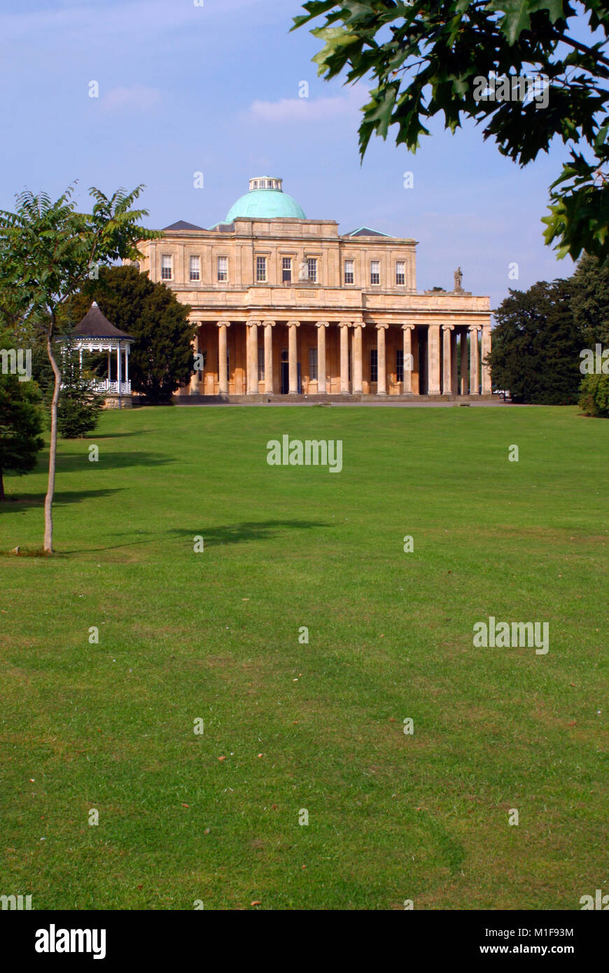The famous Pump Rooms old spa mineral water buildings in Pittville Park, Cheltenham, Gloucestershire,UK Stock Photo
