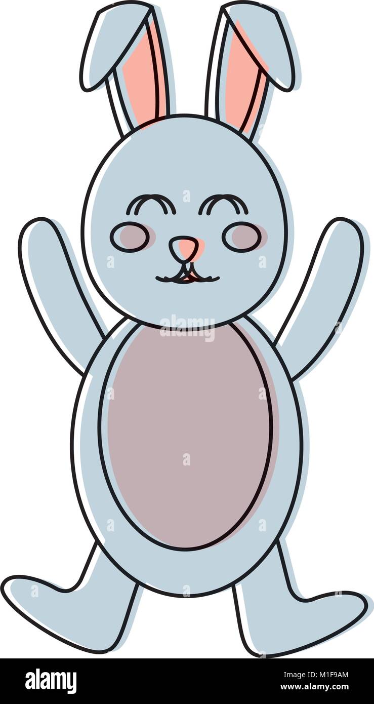 cute standing little bunny happy celebration Stock Vector Image & Art ...