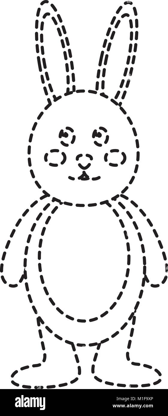 cute standing little bunny adorable cartoon Stock Vector Image &amp; Art ...