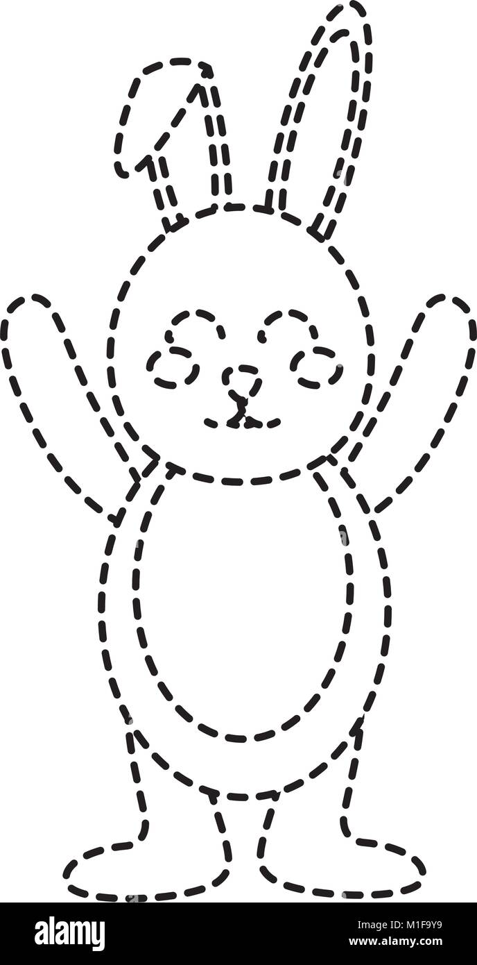 cute standing little bunny with hands up Stock Vector Image &amp; Art - Alamy