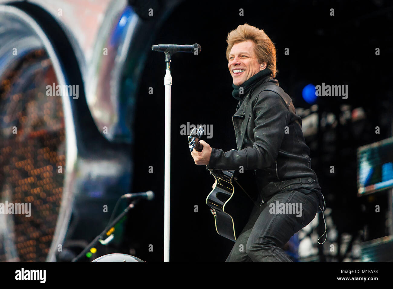 The American rock band Bon Jovi performs a live concert at Bergenhus ...