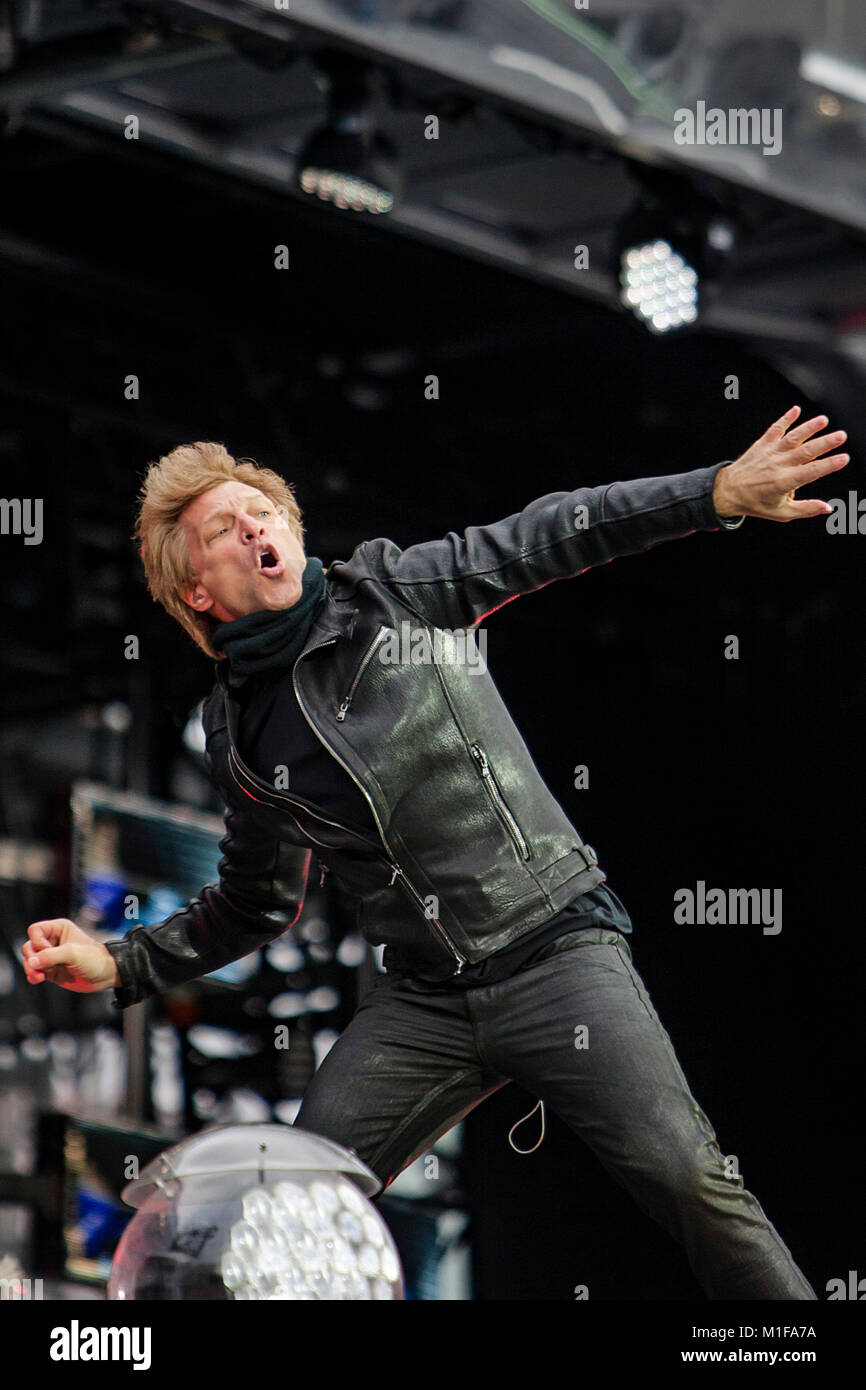 The American rock band Bon Jovi performs a live concert at Bergenhus ...