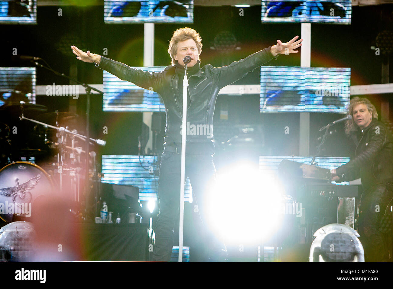 The American rock band Bon Jovi performs a live concert at Bergenhus ...