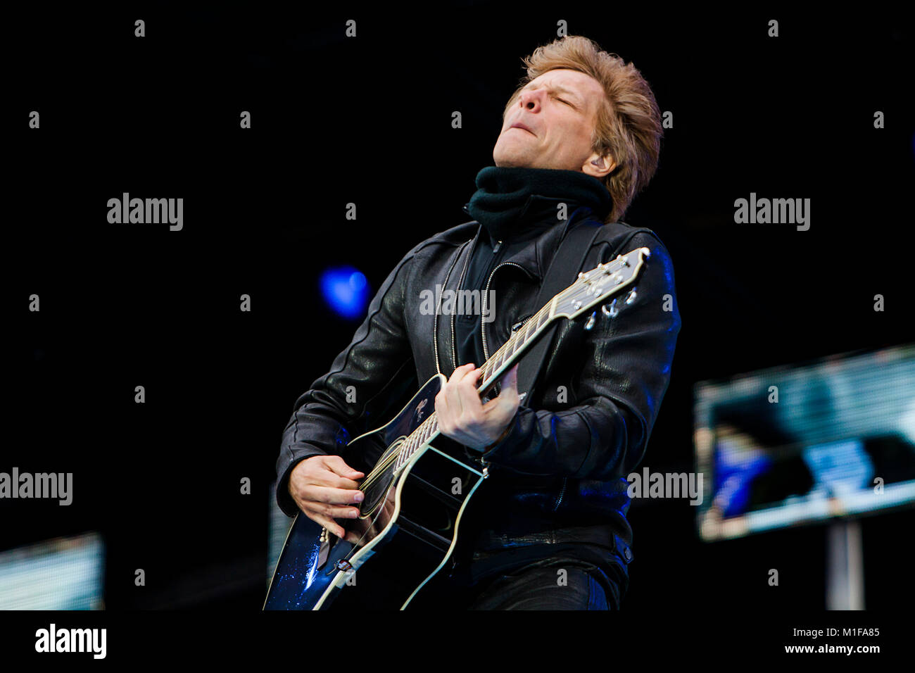 The American rock band Bon Jovi performs a live concert at Bergenhus ...