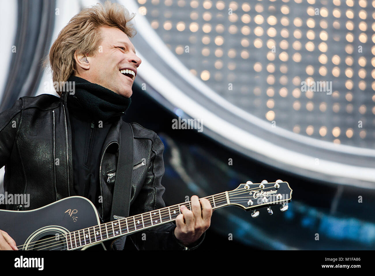 The American rock band Bon Jovi performs a live concert at Bergenhus ...