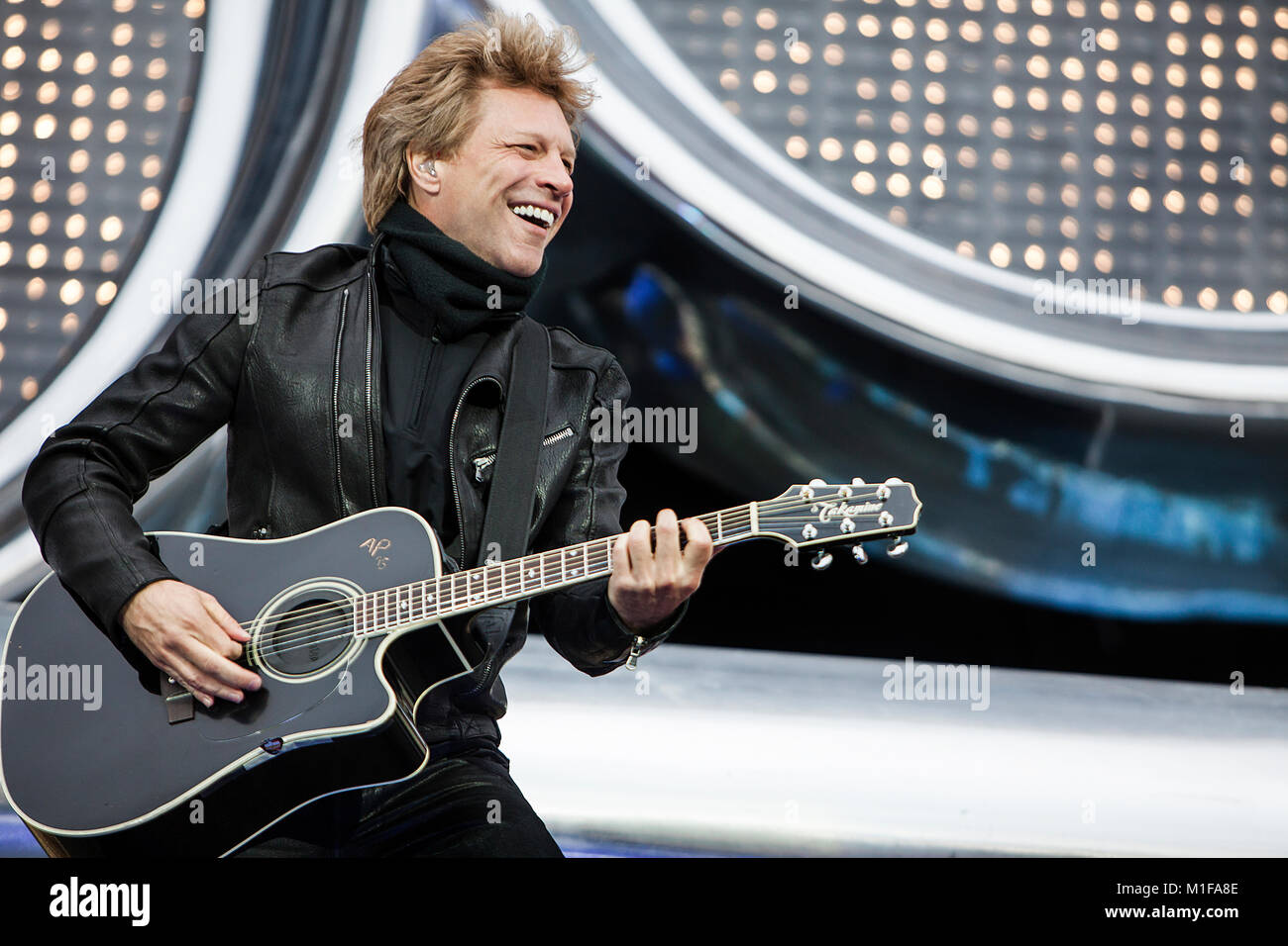 The American rock band Bon Jovi performs a live concert at Bergenhus ...