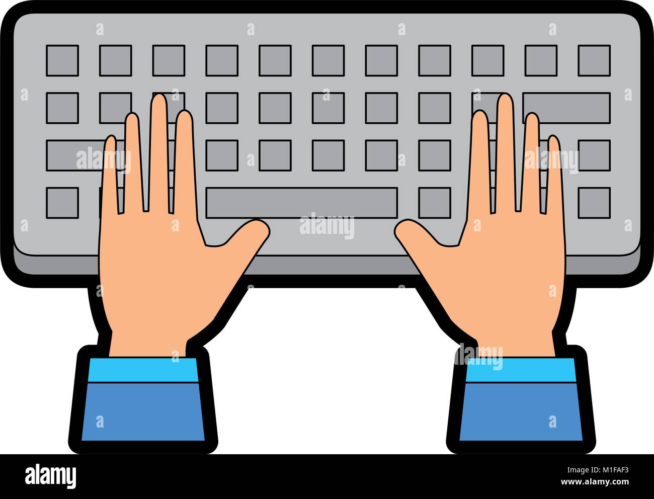 Desktop Computer Keyboard Hand Pattern computer keyboard with hands user vector illustration design Stock ...