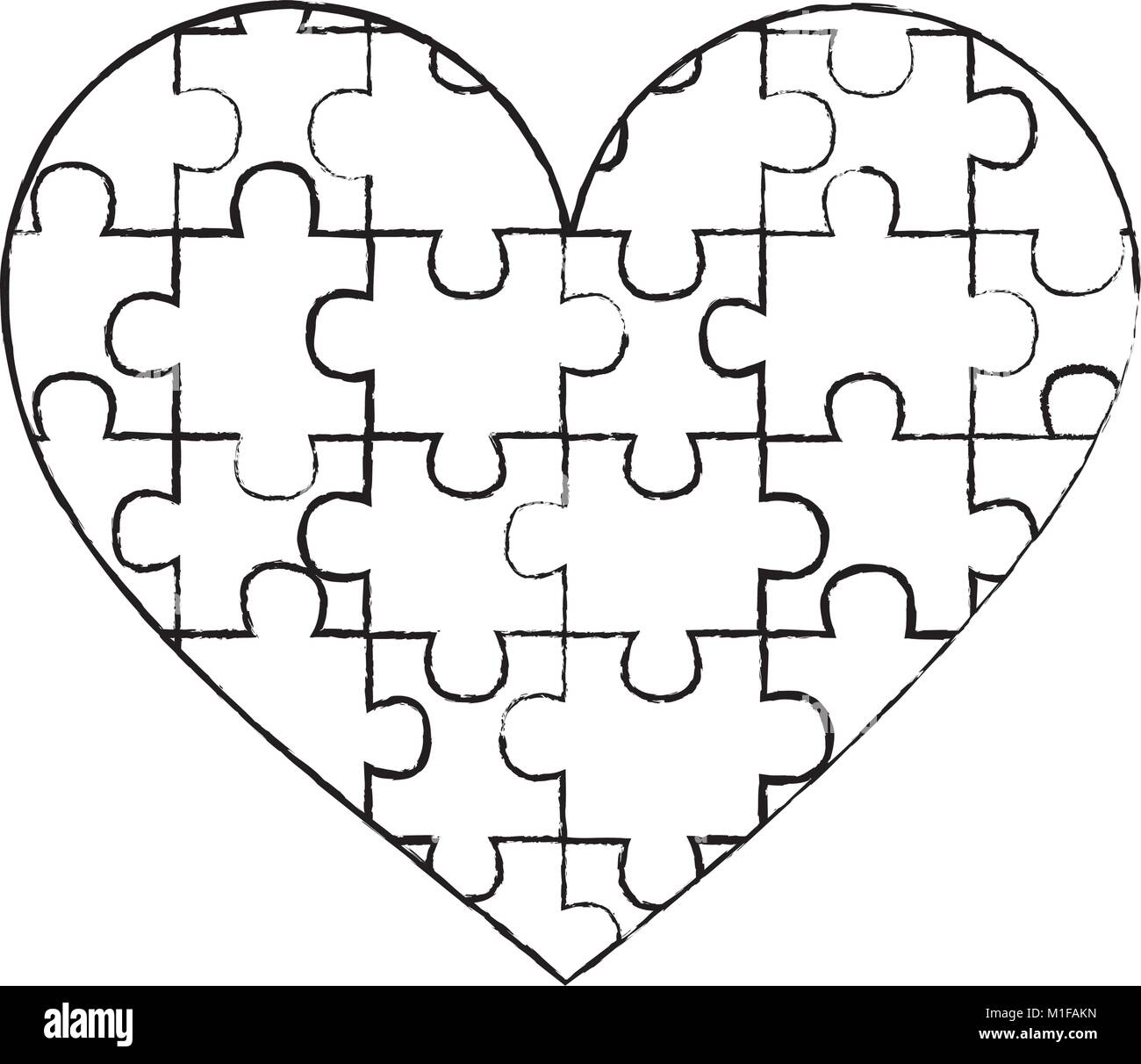 heart assembled from puzzle pieces love charity concept Stock Vector ...