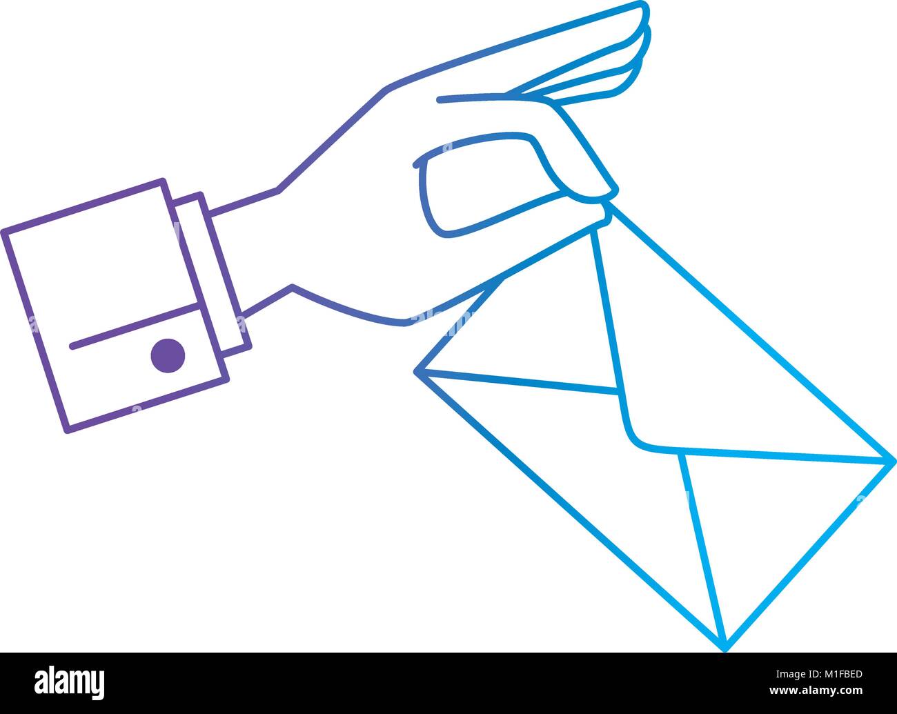 hand with envelope mail Stock Vector Image & Art - Alamy