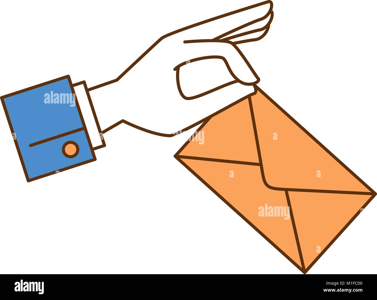 hand with envelope mail Stock Vector Image & Art - Alamy