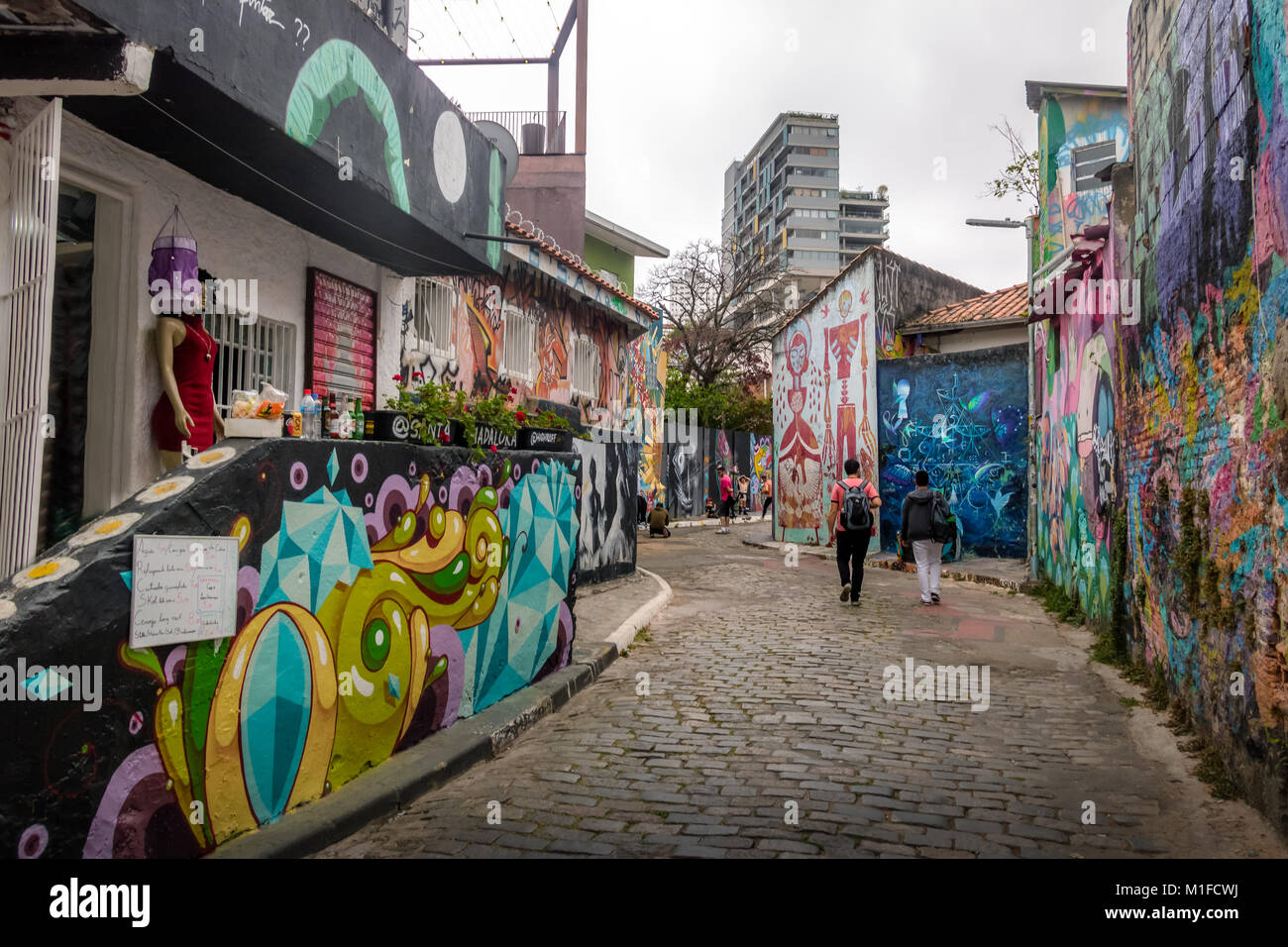 Beco do Batman (Batman Alley) in Vila Madalena - Sao Paulo, Brazil Stock  Photo - Alamy