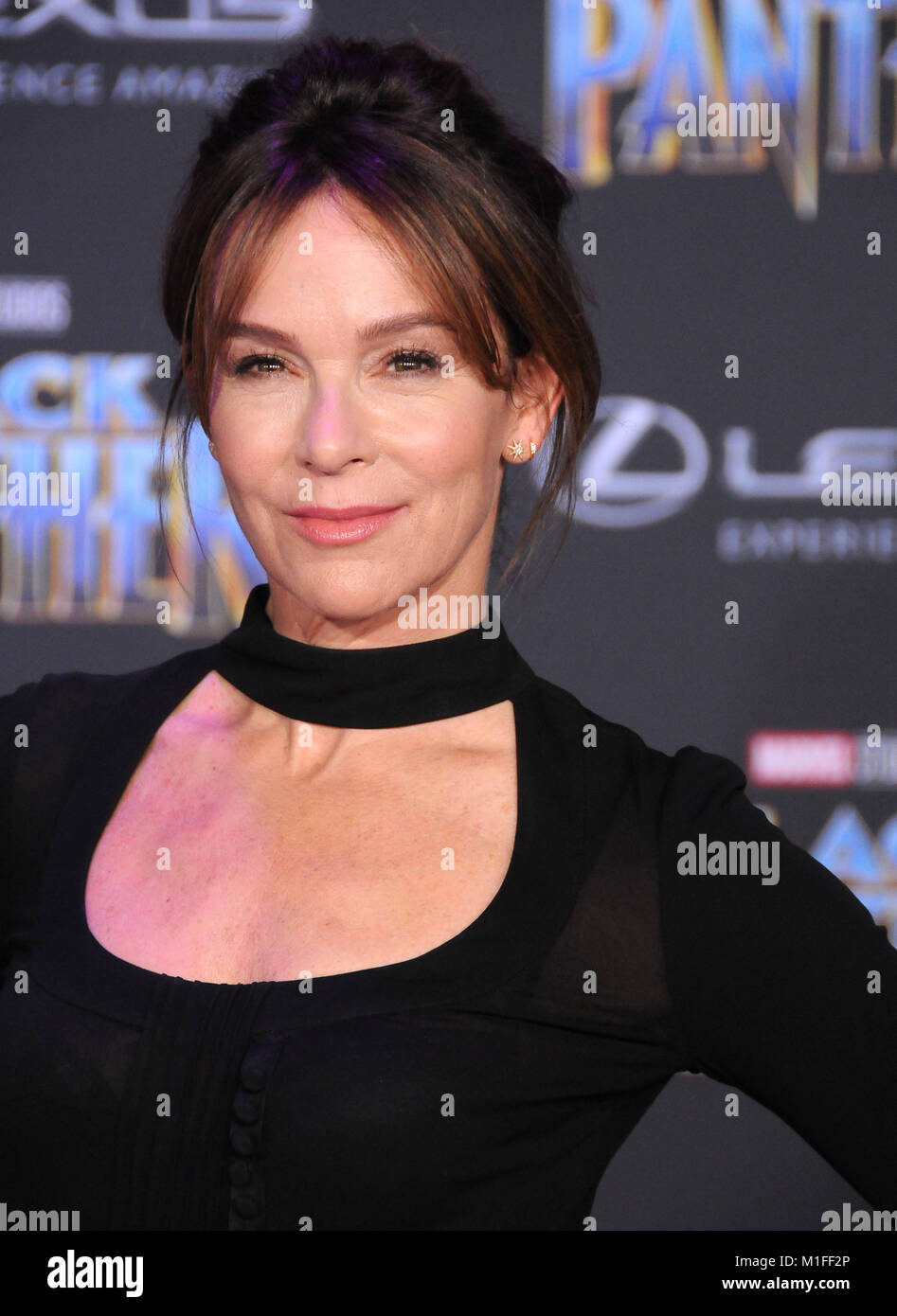 Los Angeles, USA. 29th Jan, 2018. Actress Jennifer Grey attends the World Premiere of Marvel Studios' 'Black Panther' at Dolby Theatre on January 29, 2018 in Los Angeles, California. Credit: Barry King/Alamy Live News Stock Photo