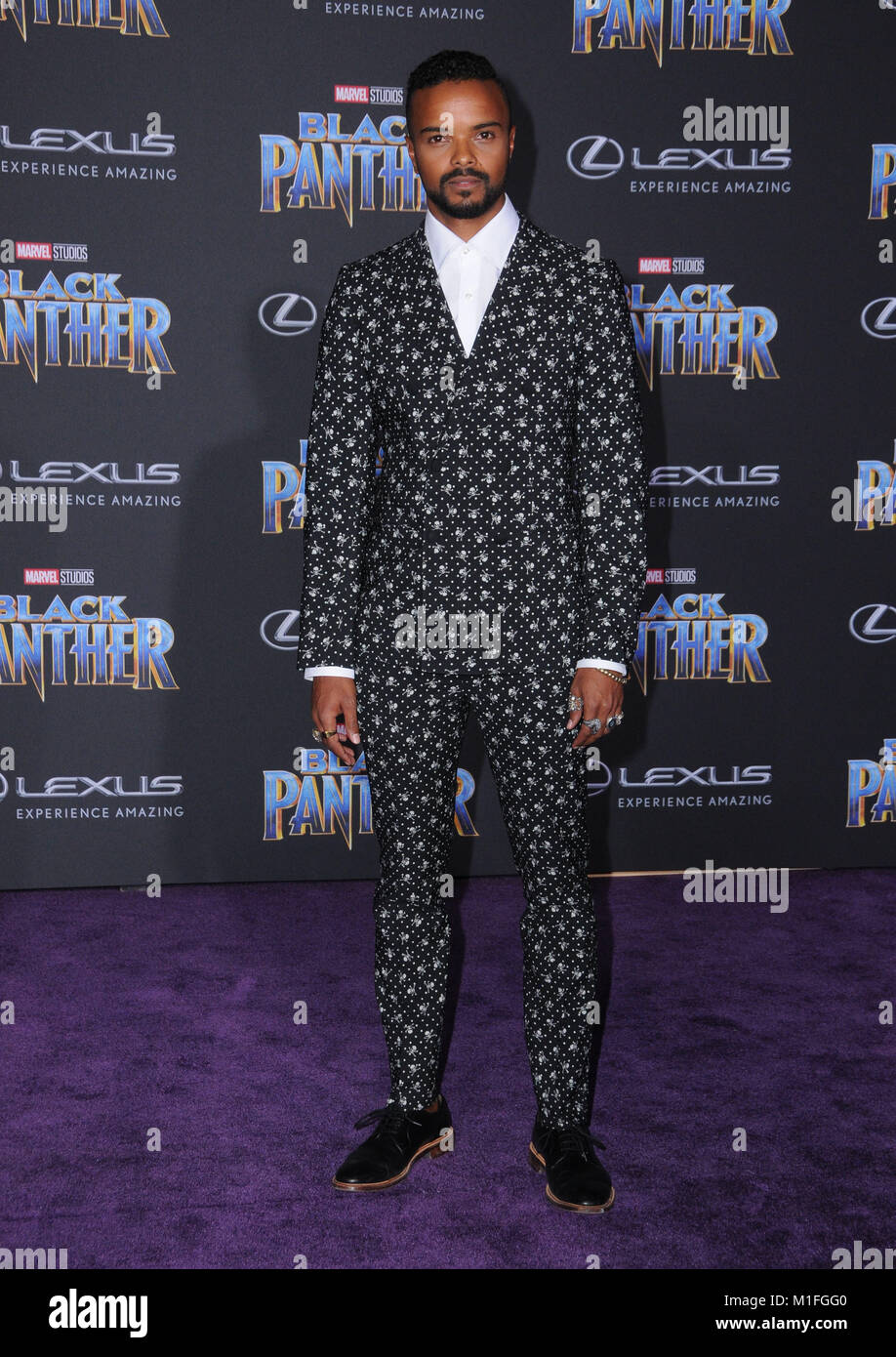 Hollywood, CA, USA. 29th Jan, 2018. Eka Darville. Marvel Studios' ''Black Panther'' World Premiere held at Dolby Theater. Credit: Birdie Thompson/AdMedia/ZUMA Wire/Alamy Live News Stock Photo