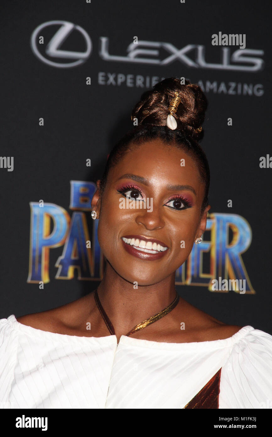 Issa Rae 01/29/2018 The World Premiere of "Black Panther" held at The