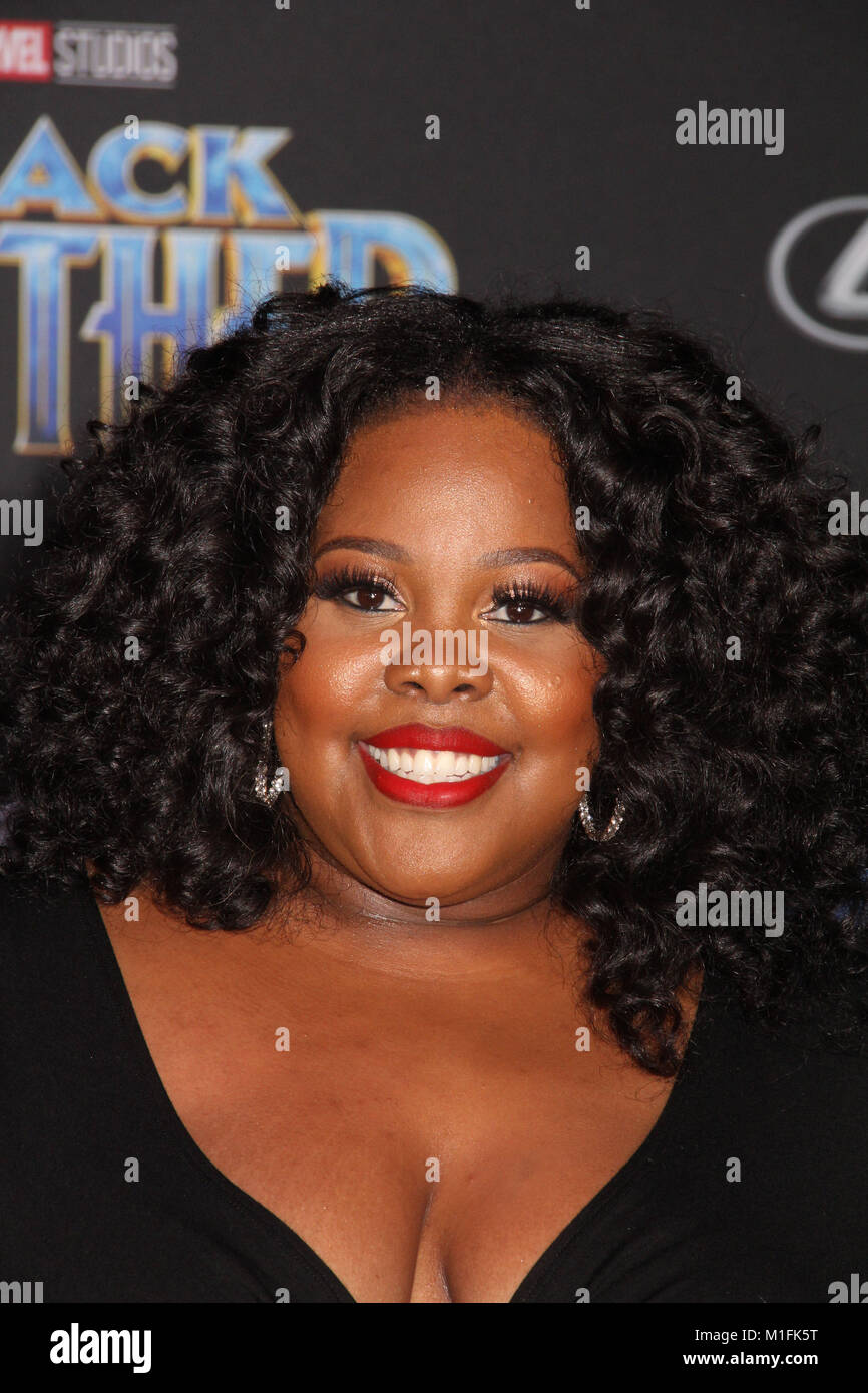 Amber Riley 01/29/2018 The World Premiere of "Black Panther" held at