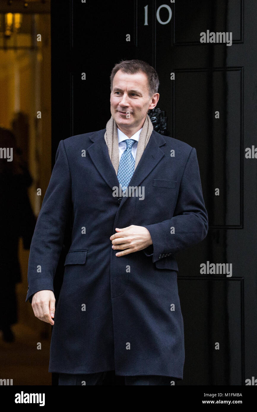 Health secretary jeremy hunt leaving 10 downing street hi-res stock ...