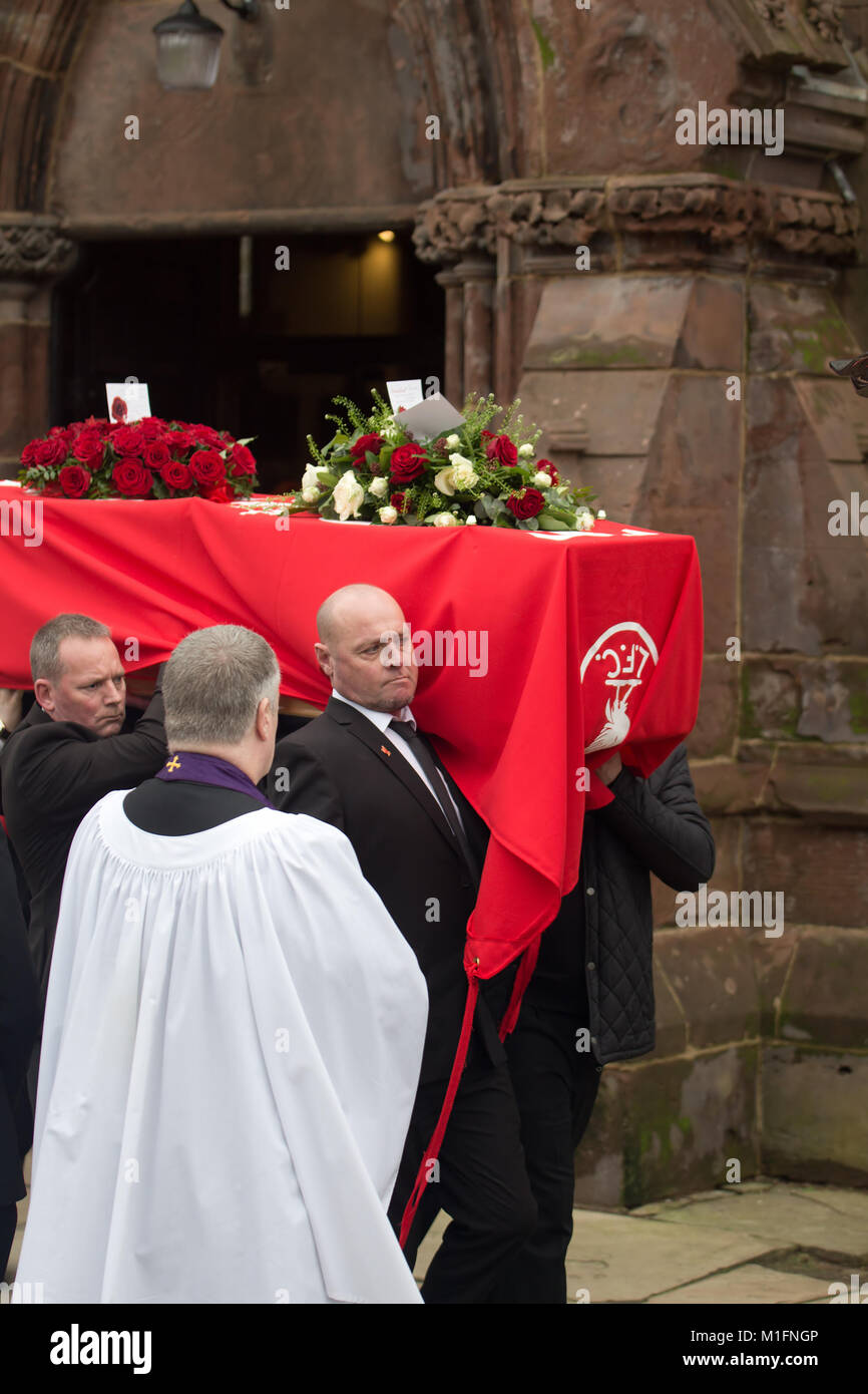 Warrington, Liverpool, UK. 30th Jan, 2018. The funeral has taken place
