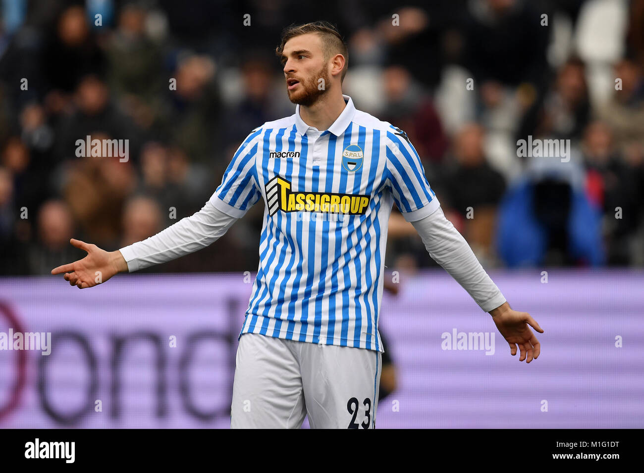 Delusione Francesco Vicari Spal autorete dejection own goal  Ferrara 28-01-2018 Stadio Paolo Mazza Football Calcio Serie A 2017/2018 Spal - Inter  . F Stock Photo