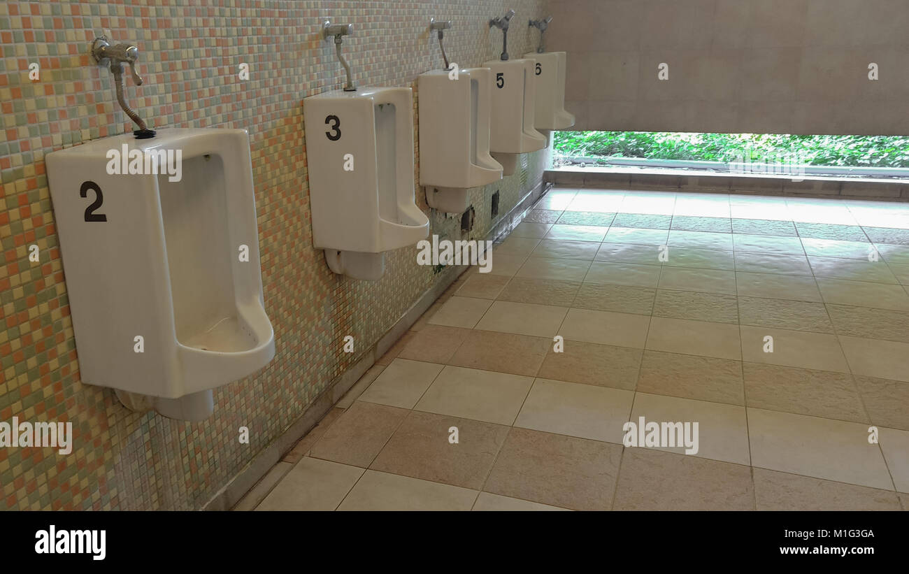 View to public toilet in the gas station Stock Photo Alamy