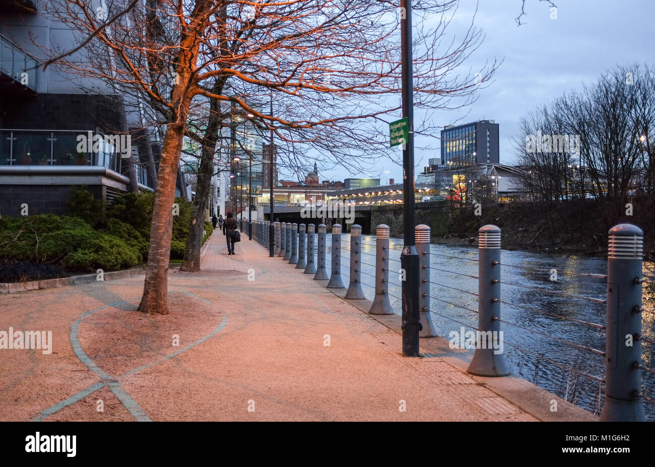 Leeds Yorkshire UK The new Riverside district with shops restaurants