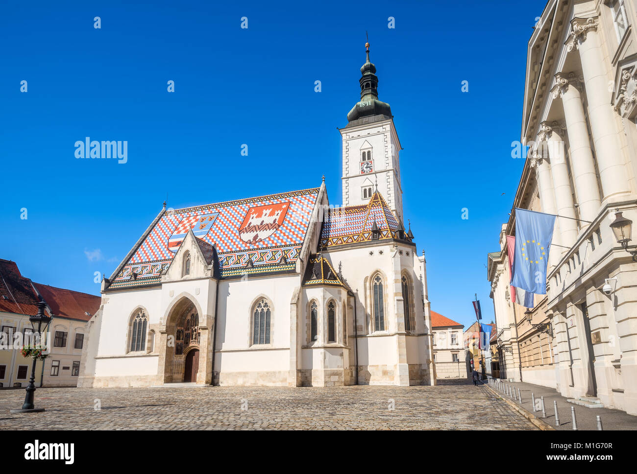 Church of Saint Mark's in old town. Zagreb, Croatia, Europe Stock Photo
