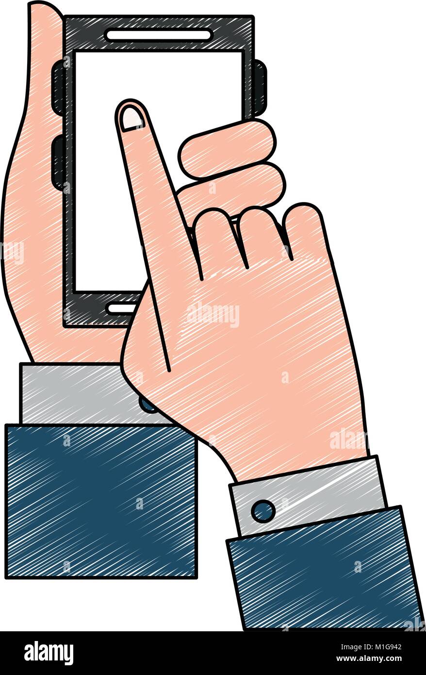 Hand with smartphone Stock Vector Image & Art - Alamy