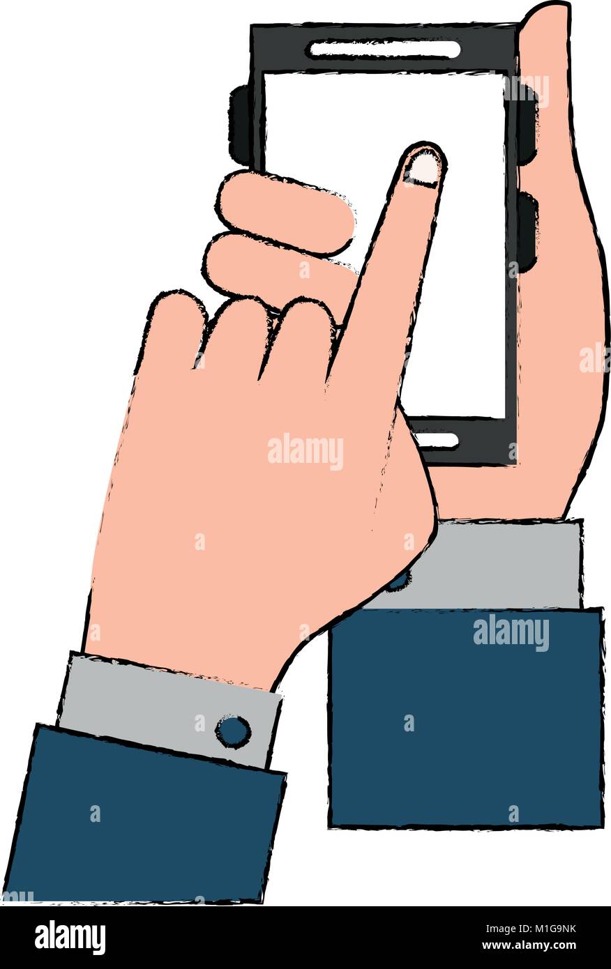 Hand with smartphone Stock Vector Image & Art - Alamy