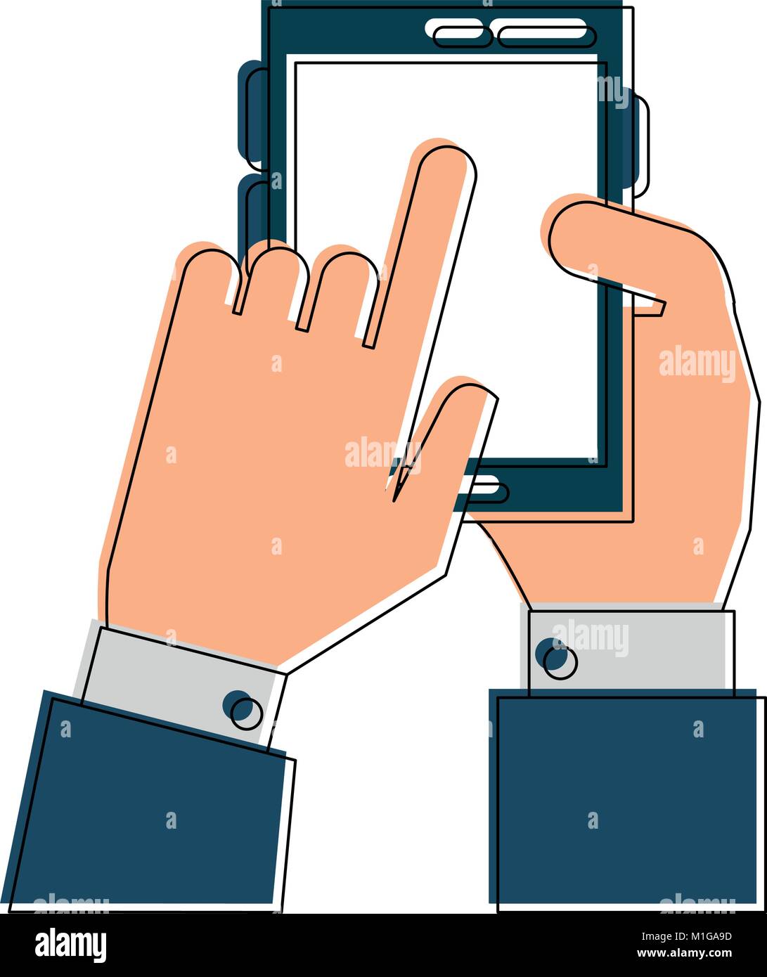 Hand with smartphone Stock Vector Image & Art - Alamy