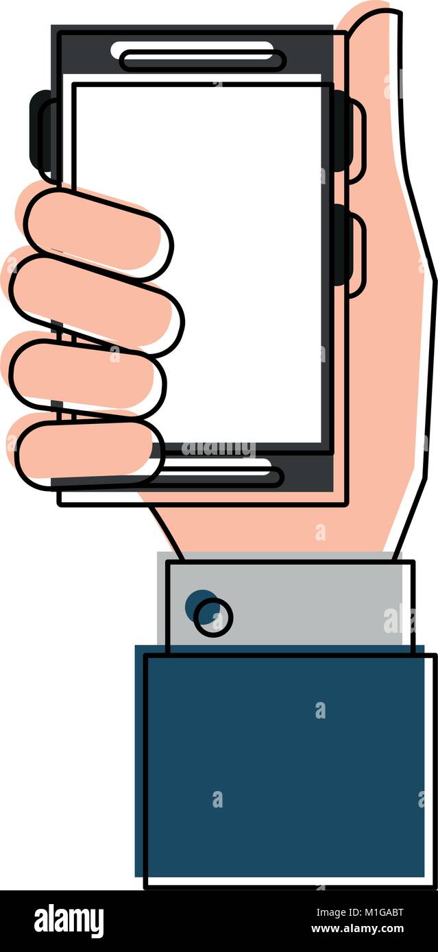 Hand with smartphone Stock Vector Image & Art - Alamy