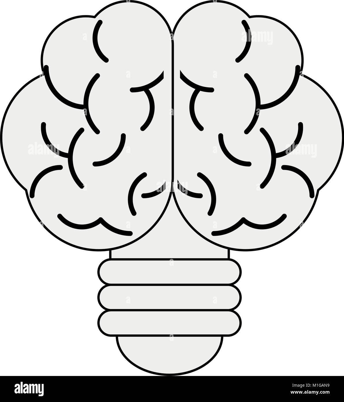 Bulb brain symbol Stock Vector Image & Art - Alamy