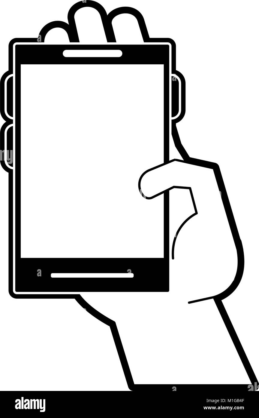 Hand with smartphone Stock Vector Image & Art - Alamy