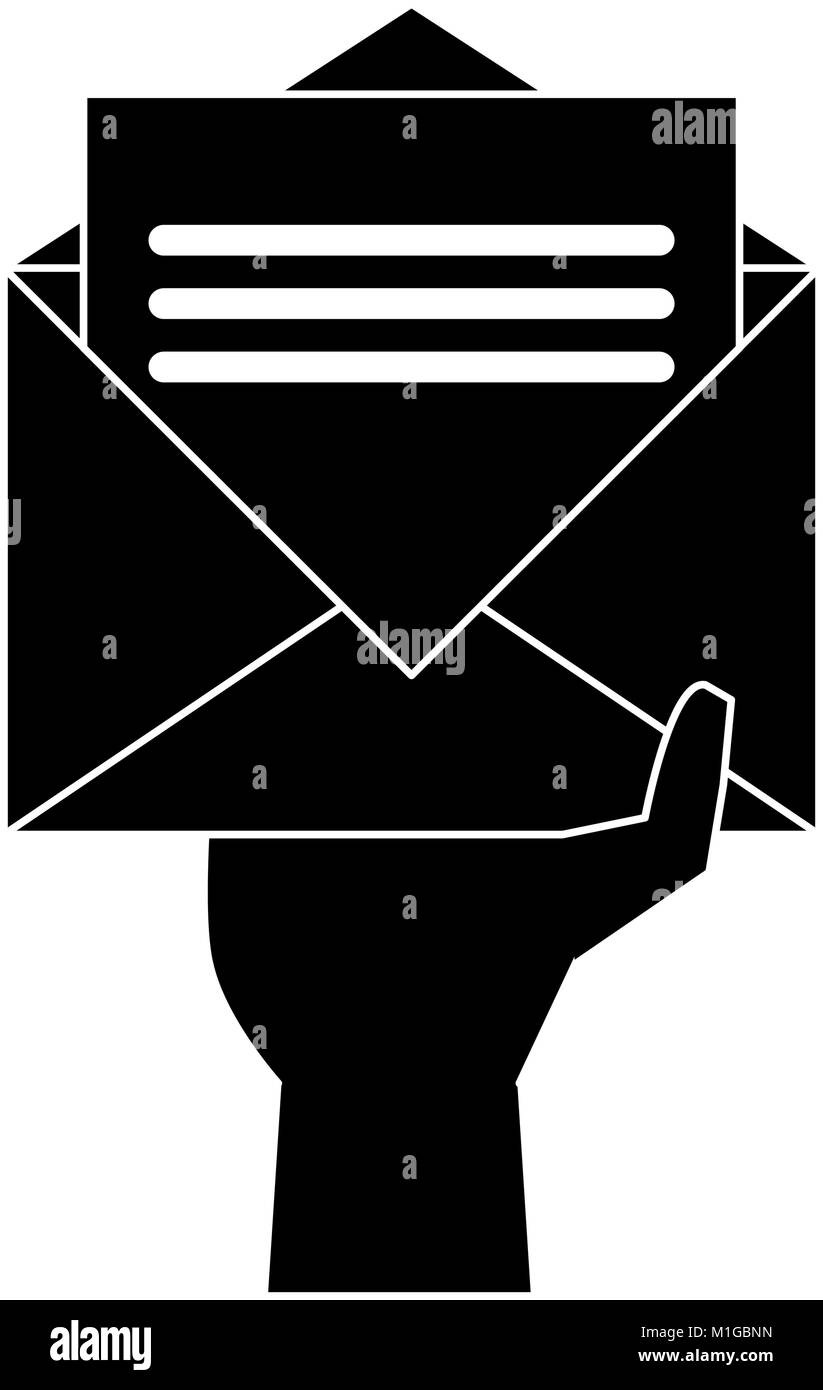 Hand with envelope Stock Vector Image & Art - Alamy