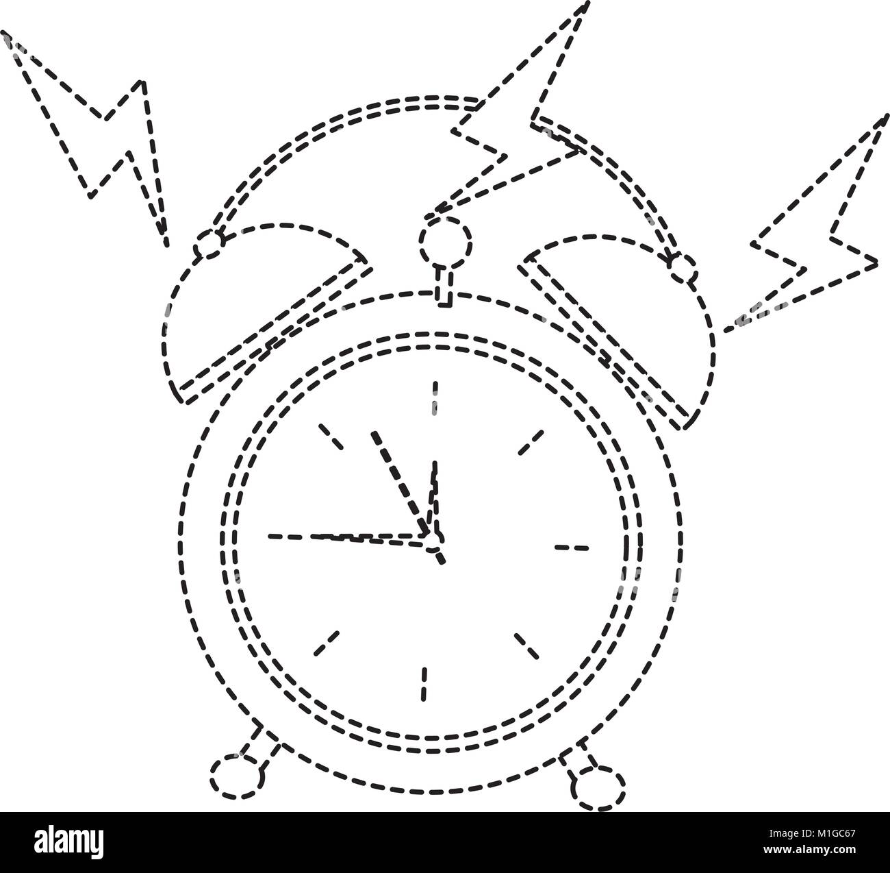 round clock alarm wake up ring icon Stock Vector