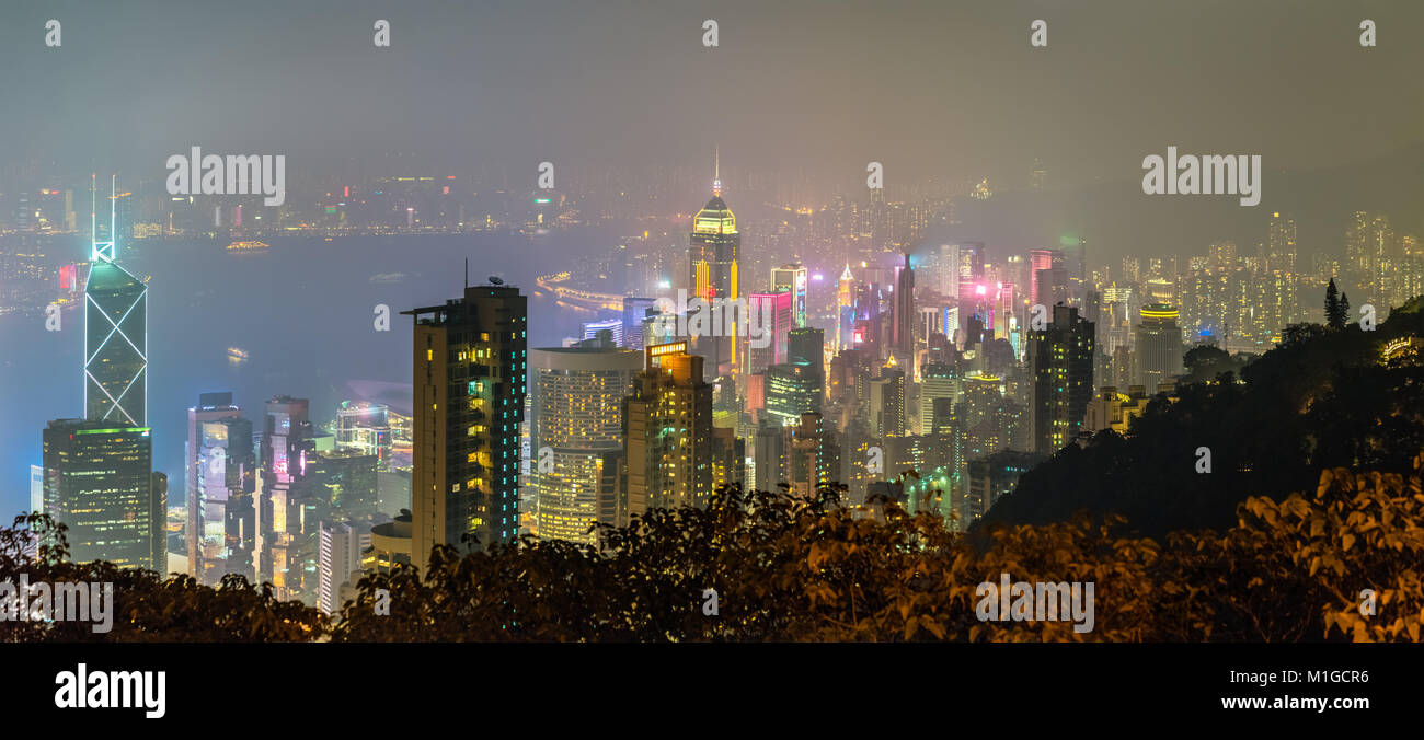 Skyline of Hong Kong from Victoria Peak Stock Photo - Alamy