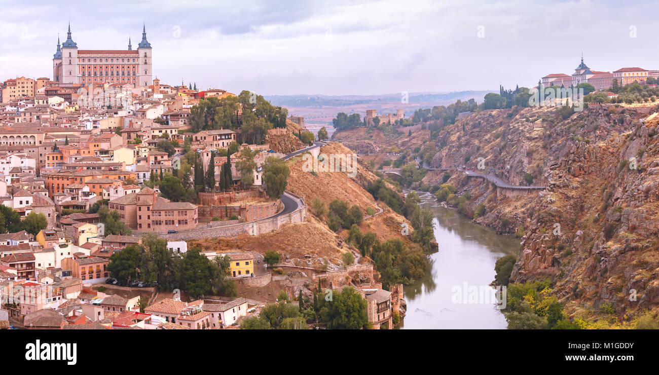 Panorama of Toledo, Castilla La Mancha, Spain Stock Photo