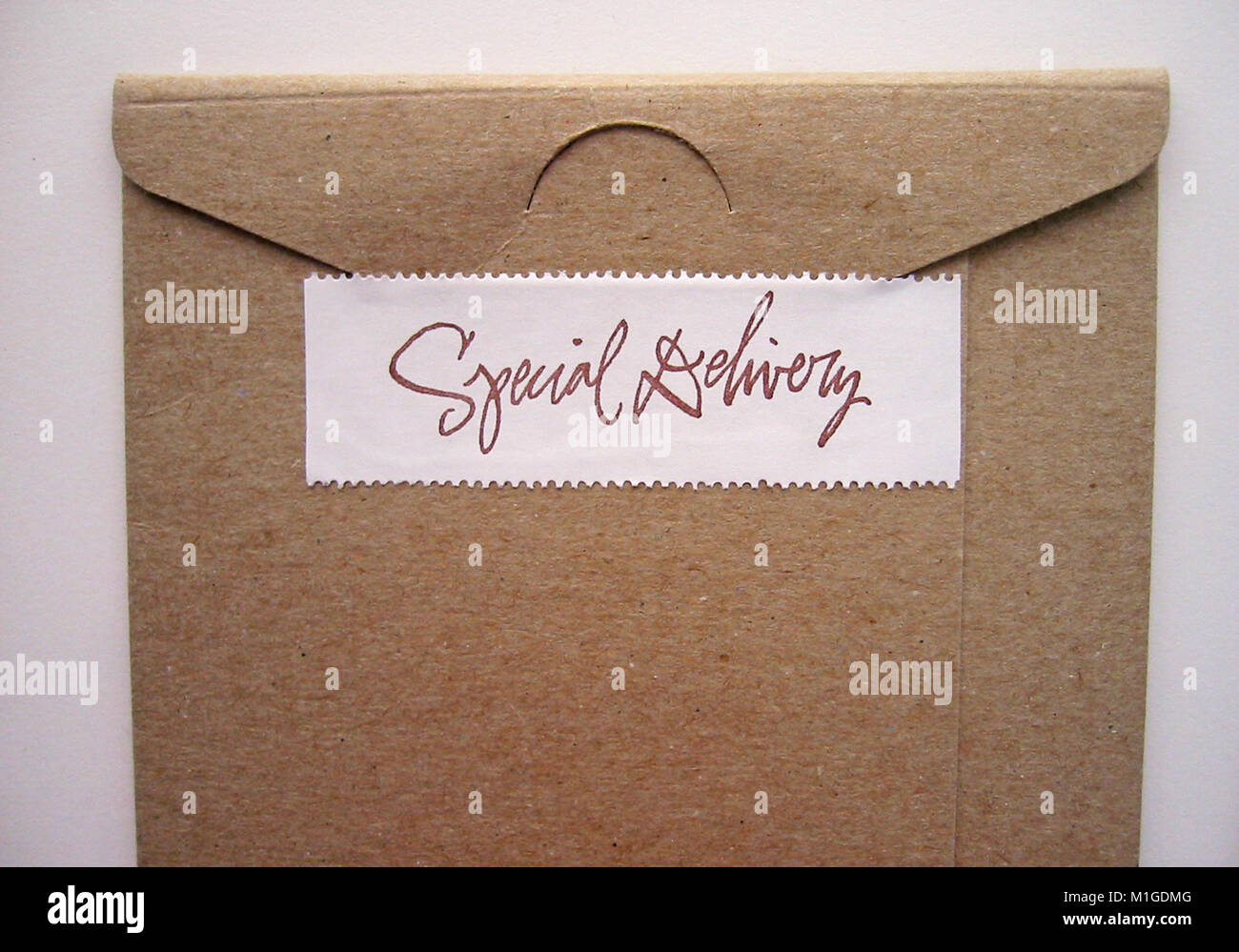 Brown Kraft envelope with Special Delivery stamp Stock Photo Alamy