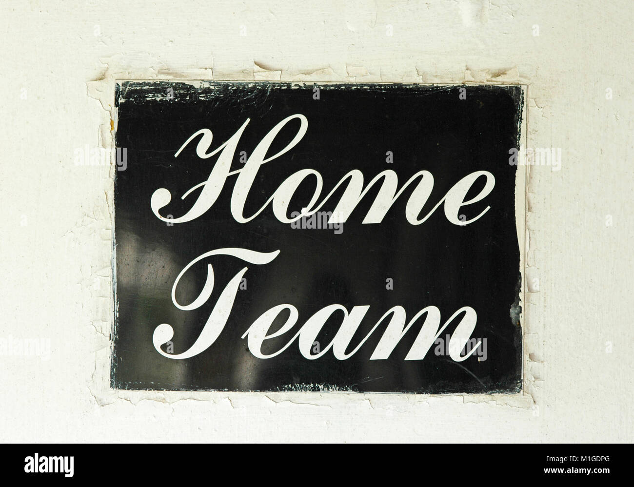 Home Team Sign at Village Cricket club Stock Photo