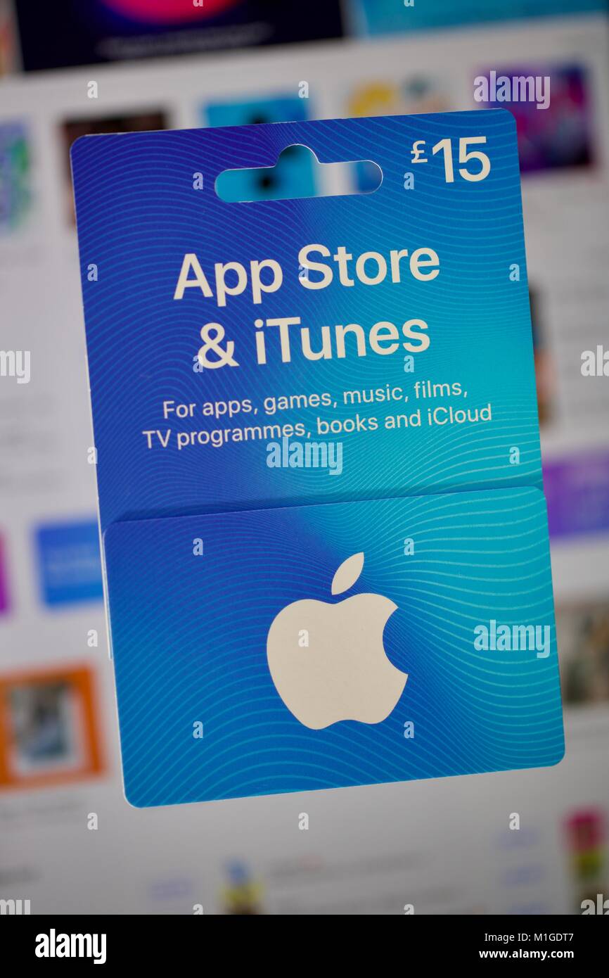 Apple iTunes Gift Card Stock Photo