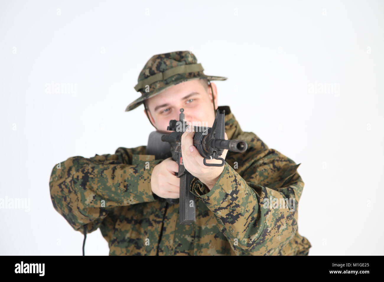 Man in digital camouflage uniform hi-res stock photography and images ...